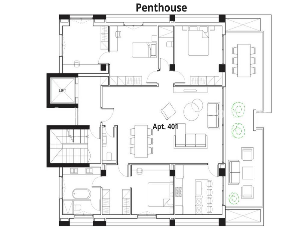 Four Bedroom Ppenthouse properties for sale in cyprus